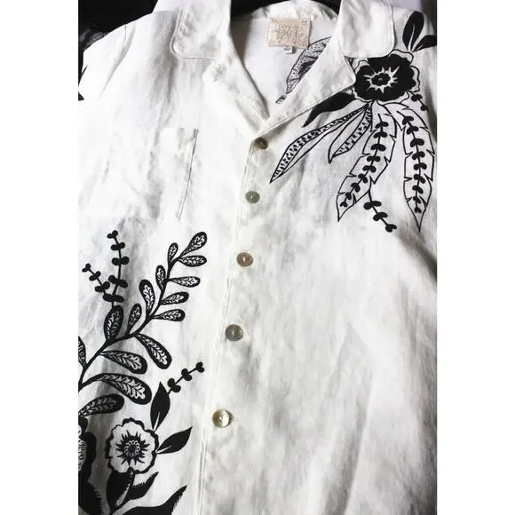 New Johnny Was Linen Camp Shirt, Size L - Picture 7 of 10